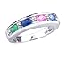 14K Multi Gemstone & Diamond Band