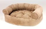Original Khaki Double Donut Large Dog Bed by Bowsers