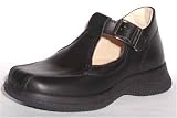 Girls leather Euro t-bar school shoe, buckle, 2 colors, Laura2