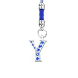 Universal Diamond Letter Electronic accessories (car) charm Strap - Y BLUE