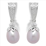 14K white gold Kalama Freshwater cultured pearl earrings