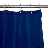 Navy Blue Polyester Shower Curtain 240cm(W)x180cm(D)