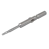 uxcell 六角ドライバービット　5mmラウンド･シャンク径　磁気　60mm長さ　シルバーグレー