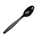 Heavyweight Plastic Teaspoons, Black, 1,000 Per Carton