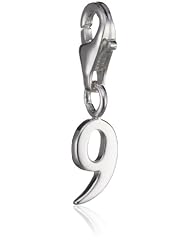 VINANI brand Germany 925 Sterling Silver Charm Pendant Number 9 shiny Digit HZNE