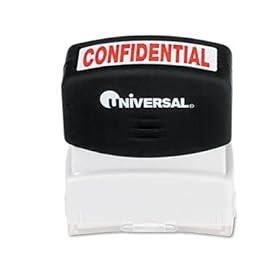 Universal 10046 - Message Stamp, CONFIDENTIAL, Pre-Inked/Re-Inkable, Red-UNV10046
