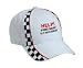 HELP! MY MONEY TALKS BUT ALL IT SAYS IS GOOD-BYE Adult White Racing Checker Hat / Cap