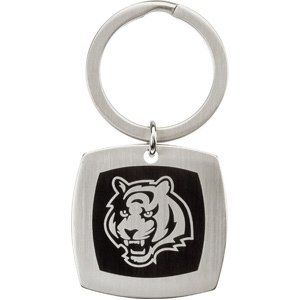 24615 Stainless Steel 35Mm X 35Mm Polished Cincinnati Bengals Logo Keychain