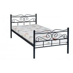 Einzelbett Metallbett Jeanette 90x200 cm, schwarz