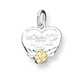 Sterling Silver Mommys Little Girl Heart Charm with 20 inch Sterling Silver Chain