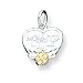 Sterling Silver Mommys Little Girl Heart Charm with 20 inch Sterling Silver Chain