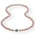 Peach 7-8mm AAA (LS1R2) Cultured Pearl Strand Princess Necklace w. Carefree Sterling Silver Rose Clasp (18