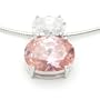 Sterling Silver Pink and Clear Cubic Zirconia Pendant And Chain