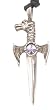 Crystal Dragon Sword Pewter Pendant Necklace