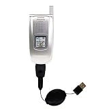 Retractable USB Cable for the Sanyo RL-2500 with Power Hot Sync and Charge capabilities - Gomadic Brand w/ TipExchange Technology