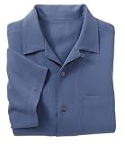 NEW Port Authority Signature - Silk Blend Camp Shirt Blue-3XL