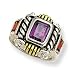 2/T Antique Style with Amethyst & Garnet CZSterling Silver Ring
