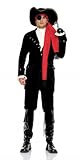 IMAGE OF 7Pc Pirate Captain Incl Hat,Scarf,Hook,Ruffled Shirt,Velvet Coat,Boot Cover (White/Red/Black;Medium/Large)