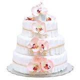 Large Pink Orchids Diaper Cakes by Bloomers
