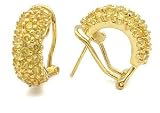 14K Gold Plated Huggy Earrings with Yellow CZS
