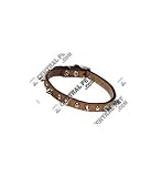 Coastal Pet Circle T Oak-Tanned Leather Mini Spiked Dog Collar (Black, 10 inch L x 3/8 inch W)