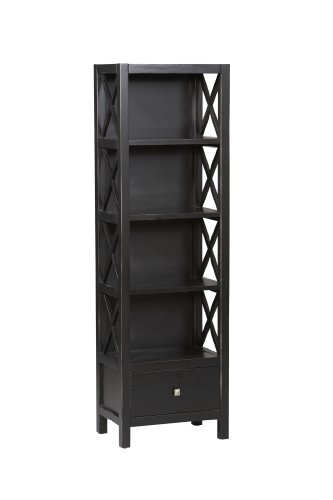 Linon Anna Collection Tall Narrow 5-Shelf Bookcase