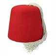 Red Fez with Gray Tassel