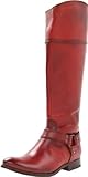 FRYE Women's Melissa Harness InSide-Zip Boot, Burnt Red Smooth Vintage Leather, 11 M US