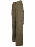 Sutton Studio Women's Linen Cargo Pant Misses X-Large Brown