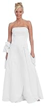 Hot Sale Bridesmaid Strapless Formal Dress #3708 (6, White)