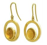 Gold and citrine earrings, 'Radiant Orbits' 0.6 W 1.3 L