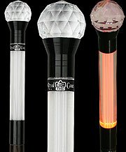 Royal Canes -Crystal Ball Handle Walking Stick With Light Up Lucite with Wenge Wood On Sale