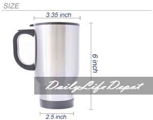 DailyLifeDepot Personalized Stainless Steel Travel Mug With Easy Taking Handle - Mathematics Mug Pi 3.14159265358... Funny Circle Math Series
