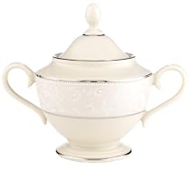 Lenox Pearl Innocence Platinum-Banded Fine China Sugar Bowl