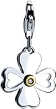 Four Leaf Clover Sterling Silver Diamond Charm by Hot Diamonds