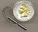 Indian Head Penny (1859 - 1909) Two Tone Gold on Silver U.S. Coin Tie / Hat Tack