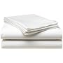 400-Thread-Count Cotton Sateen Queen Sheet Set, White