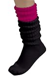 80's Slouch Socks - Pink/Black