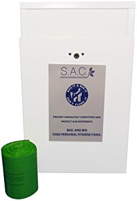 Sanitary napkin disposal, White steel disposal bin with refill liner bags