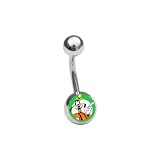 Goofy Logo Belly Ring Body Jewelry Navel cartoon disney