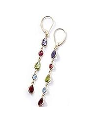 14k Multi Stone Dangle Earrings (7.0 cts.tw.)