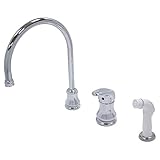 Kingston Brass KS811C Wyndham Widespread Kitchen Faucet Loop Handle with Side Sprayer, 9-Inch, Polis