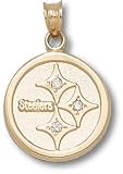 Pittsburgh Steelers 14K Gold Logo With Diamond Chips 5/8'' Pendant