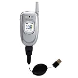 Retractable USB Cable for the Samsung SPH-A680 with Power Hot Sync and Charge capabilities - Gomadic Brand w/ TipExchange Technology