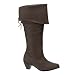 Maiden 2 1/2 Inch Pirate Boot w/ 5 Inch Cuff,1/2 Back Lace Brown Leather Pleaser