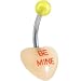 BE MINE Yellow CANDY HEART Belly Button Ring