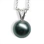 18K white gold 8mm Black Tahitian cultured pearl pendant