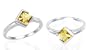 Princess Cut Citrine Ring Sterling Silver