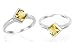 Princess Cut Citrine Ring Sterling Silver