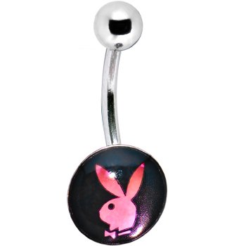 Playboy Pink Foil Logo Belly Button Ring